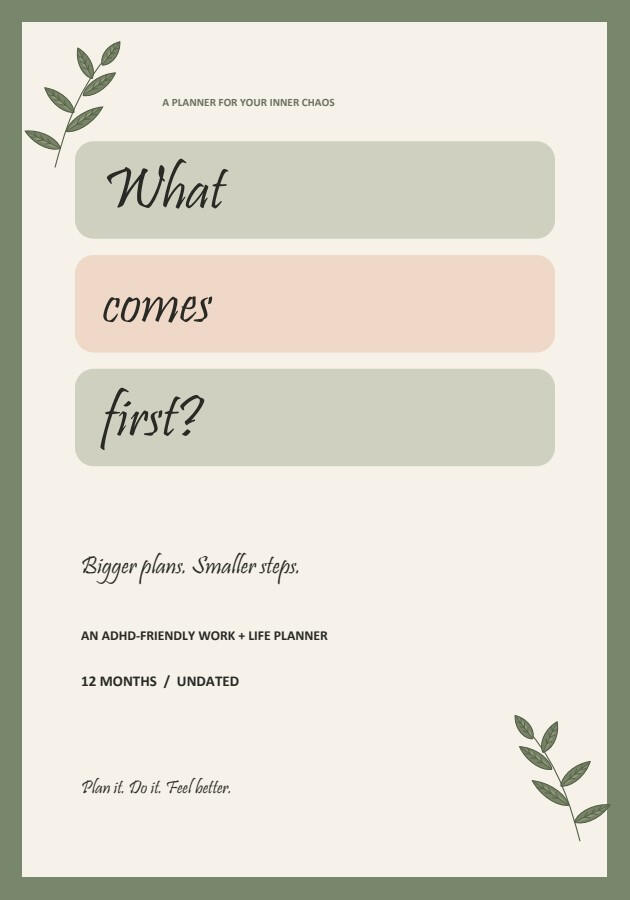 Full front cover of the Sage and Soft Neutrals planner