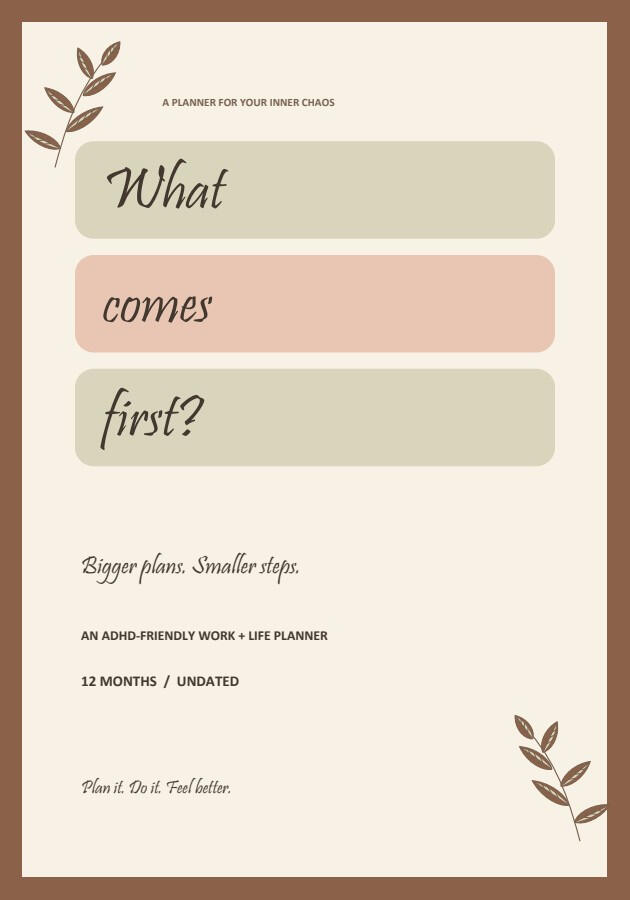 Full front cover of Warm & Grounded planner