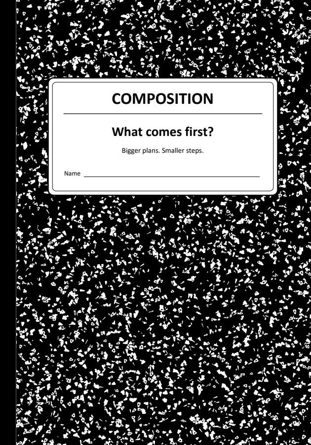Full front cover of Composition Book planner