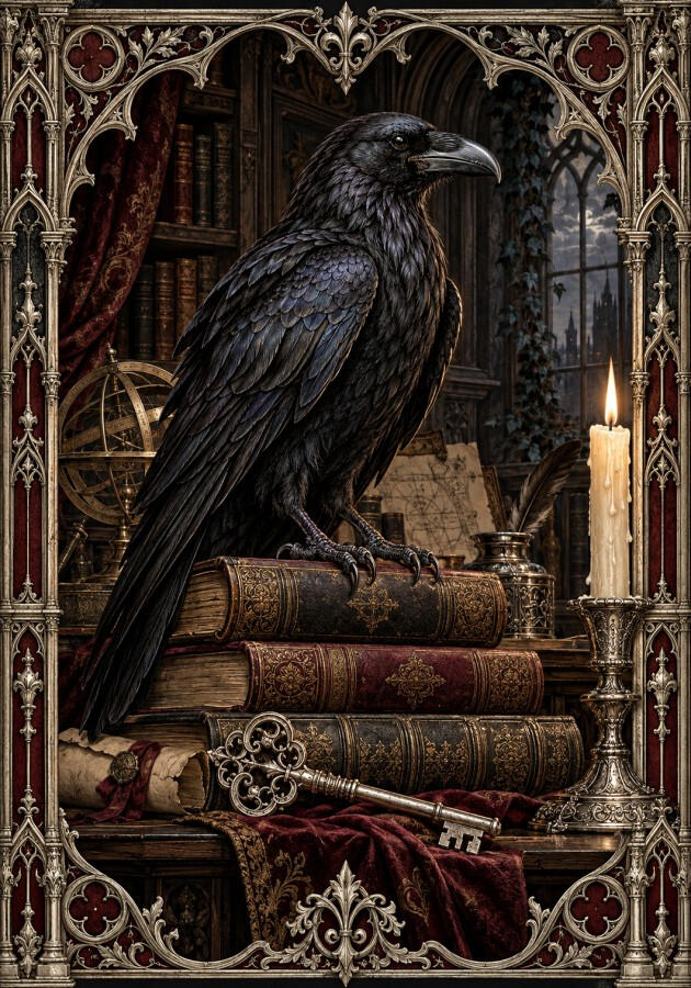 Full front cover of The Raven's Study planner